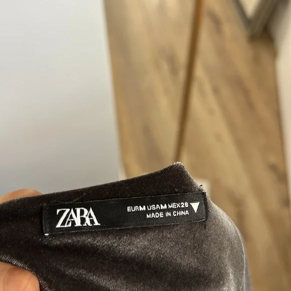 Zara Gunmetal Gray Velvet Cowl Neck Backless Strappy Midi Dress M - Picture 5 of 6